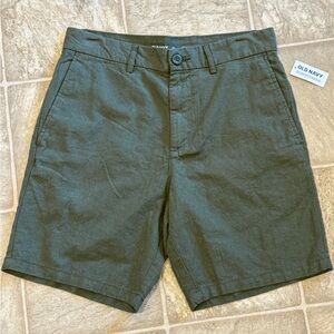 Old Navy Men's Slim Linen-Blend Pants Olive Green 30